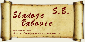 Sladoje Babović vizit kartica